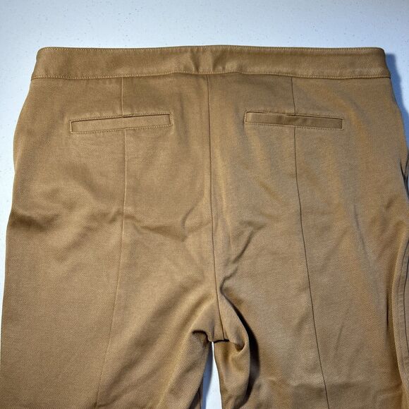 Talbots Women’s Sz 12 Pants Skinny Ankle Equestrian Jegging Tan Faux LeatherTrim - Picture 8 of 10